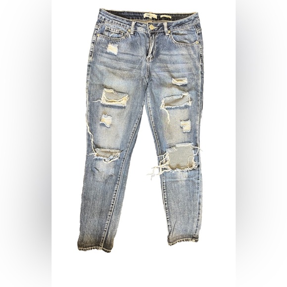 YMI Dream Jeans, Mid Rise Skinny, Juniors size 9, Distressed - Picture 2 of 5
